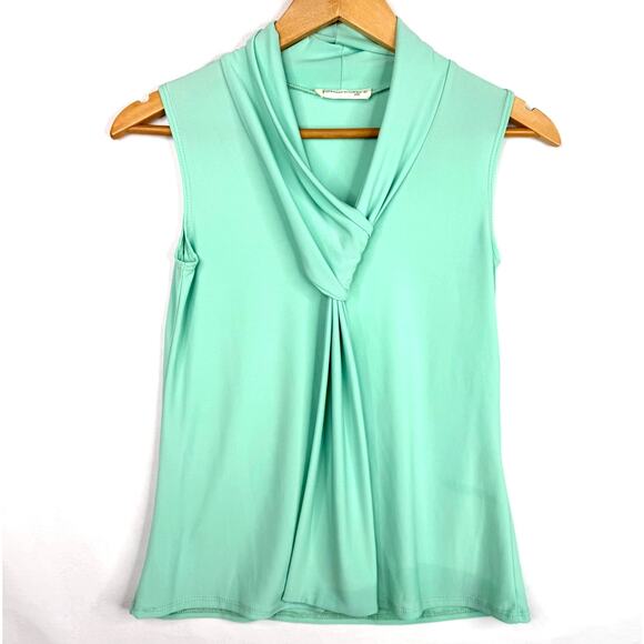 Tiffany & Grey Petite Teal Knotted Tank Top Small - Picture 1 of 5